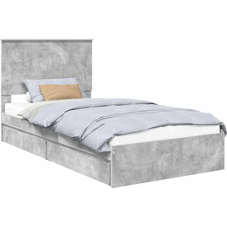vidaXL Aufbewahrungsbett Beton Grau 100 x 200 cm Holzwerkstoff 3411239 – Bild 1
