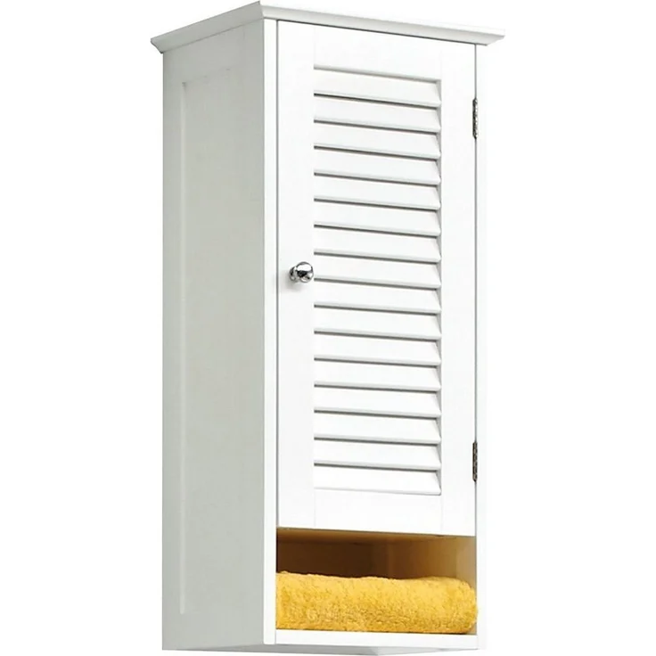 Saphir Hängeschrank Quickset 928 Wand-Badschrank, 1 Tür, 1 Einlegeboden, 1 Nische Badezimmer-Hängeschrank, 32 cm breit, Weiß, Landhaus-Stil – Bild 1