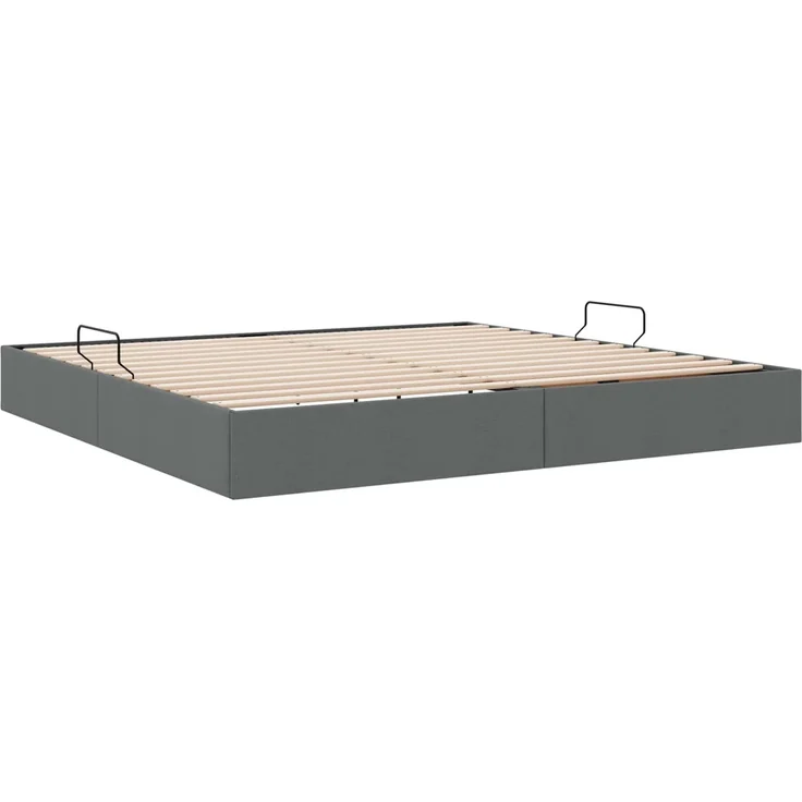 vidaXL Ottoman Bettgestell mit Speicher Dunkelgrau 200 x 200 cm Stoff 3442845 – Bild 9