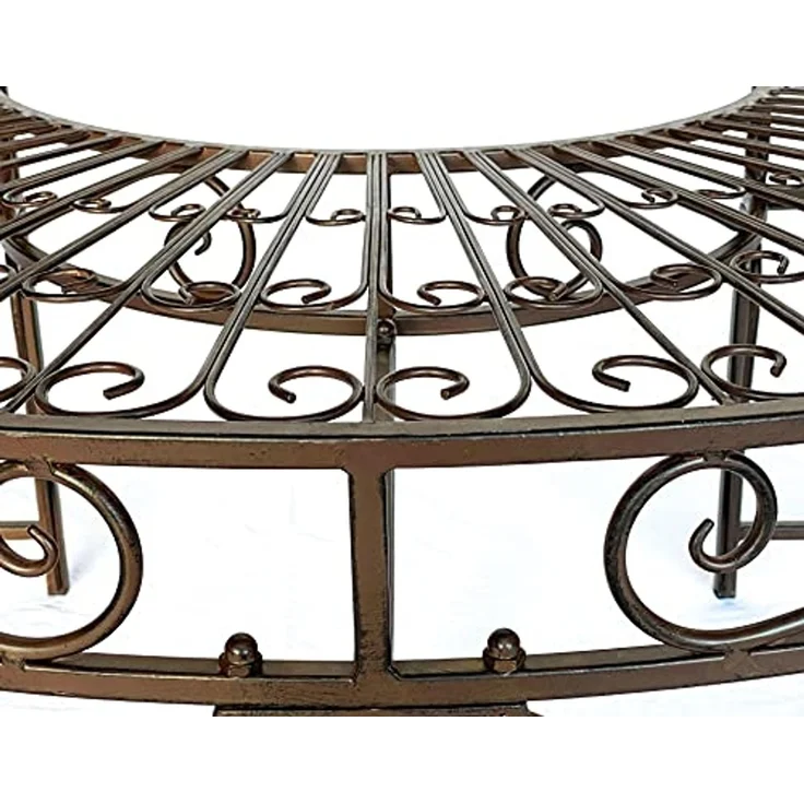 DanDiBo Rundbank Metall wetterfest Braun Ø 135 cm Baumbank 96188 Gartenbank Parkbank Sitzbank – Bild 7