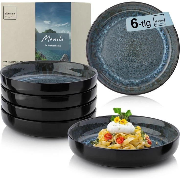 SÄNGER Pastaschalen Set Manila - 6 teilig aus Steingut – Bild 1