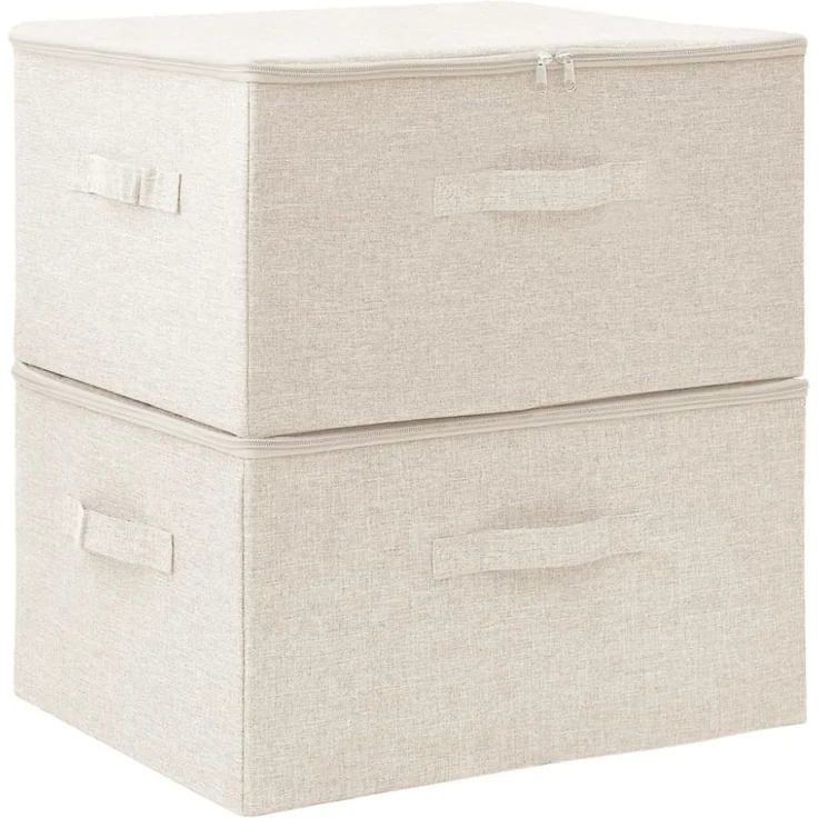 vidaXL Aufbewahrungsboxen 2 Stk. Stoff 43x34x23 cm Creme 332911 – Bild 7