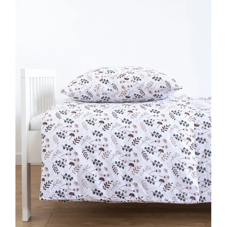 Loolay Bettwäsche Blumen BRAUN Bunt Babybettwäsche Kinderbettwäsche Jugendbettwäsche, Alle gängigen Bettgrößen für Kinder, Jugend und Erwachsene! – Bild 2