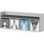 Kindersitzbank Luigi Weiß 107.2 x 88.6 cm 4 Fächer, mit Faltboxen grau Vicco
