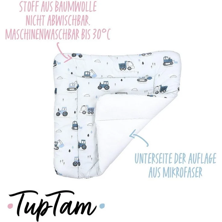 TupTam Wickelauflage TupTam Baby Wickeltischauflage mit Baumwollbezug Gemustert – Bild 2