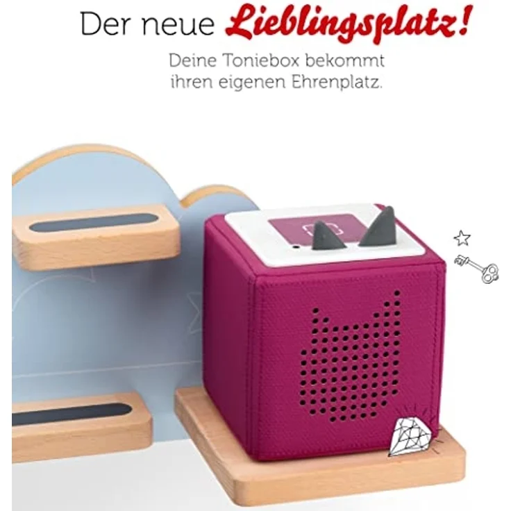 Tonies Toniebox Regal Wandregal - Hinter dem Regenbogen, Feenrosa, Massivholz, Buche – Bild 5