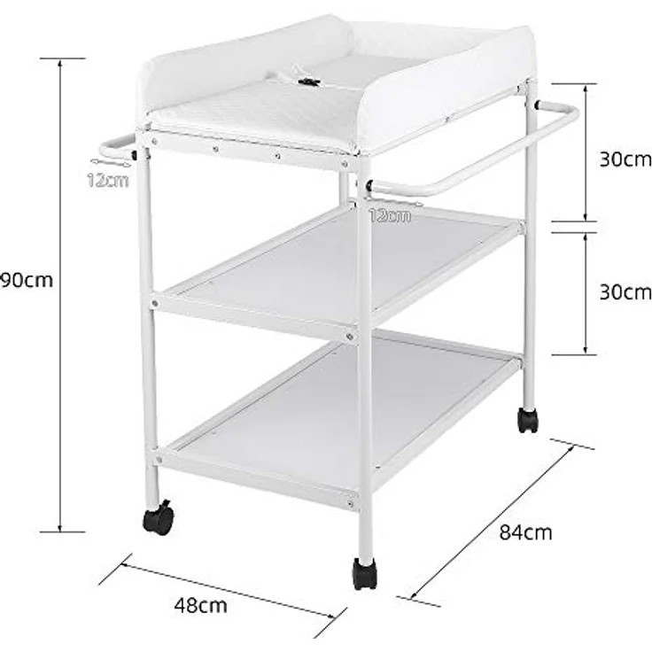 Faltbare Wickelauflage für Neugeborene mit stabiler Struktur, tragbare Wickelauflage mit Stauraum, Massagetisch mit Netztaschen und platzsparend, antibakteriell – Bild 6