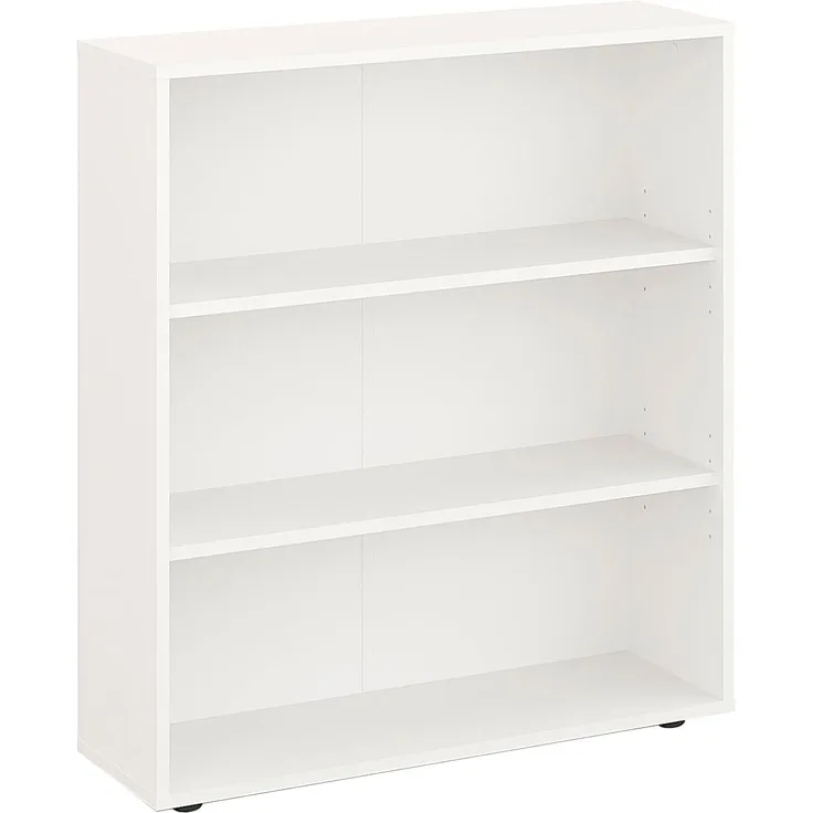 KOMTO Bücherregal Lumo 80 cm breit Regal mit 3, 4, 6 Ebenen und Höhenverstellbare Regale, Aufbewahrungsregal Bookshelf Weiß