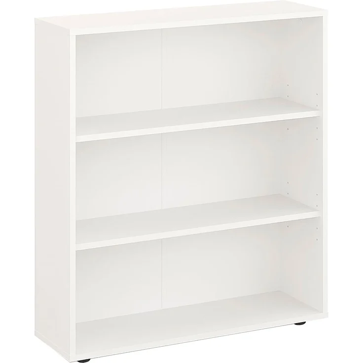 KOMTO Bücherregal Lumo 80 cm breit Regal mit 3, 4, 6 Ebenen und Höhenverstellbare Regale, Aufbewahrungsregal Bookshelf Weiß – Bild 1