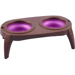 Kahu Futternapf faltbar, Kunststoff / Silikon braun / lila, 41 x 22 x 13 cm