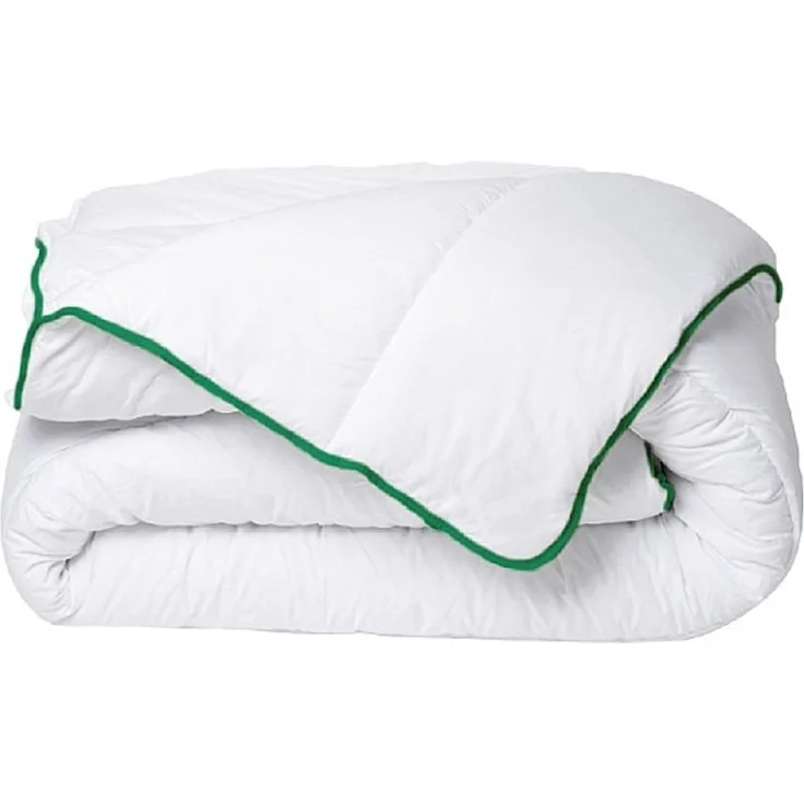 Vente-unique - Wärmeregulierende Bettdecke von DREAMEA - Mikrofaser - 240 x 260 cm - 300 g/m² - natürliche Antimilbenbehandlung - grüne Abschlüsse - AZYLIA II – Bild 2