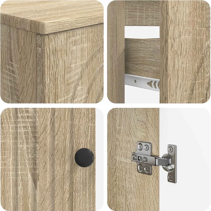 vidaXL 3-teiliges Badezimmer-Schranksystem ALKMAAR 3 stk. Sonoma-Eiche 3417992 – Bild 6