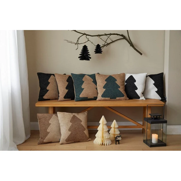 H.O.C.K. Dekokissen X-Mas Tree, Weihnachtszeit, Tannenbaum, inkl. Füllung, Bezug mit Reißverschluss – Bild 2