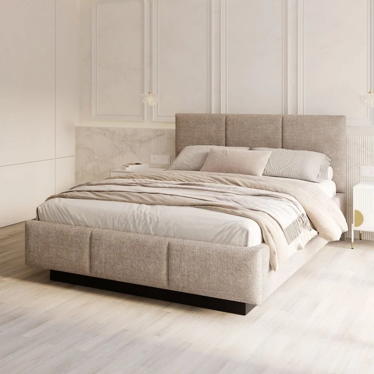 FDM Polsterbett ALMADA modern mit Bettkasten MADE IN EU - mit Ottawa Bezug (verfügbar 90x200 120x200 140x200 160x200 180x200cm, Bettrahmen, Bett, mit großen gepolsterten Kopfteil, mit Bettkasten zum aufklappen), Hebbarer Metallrahmen, Bettkasten – Bild 5