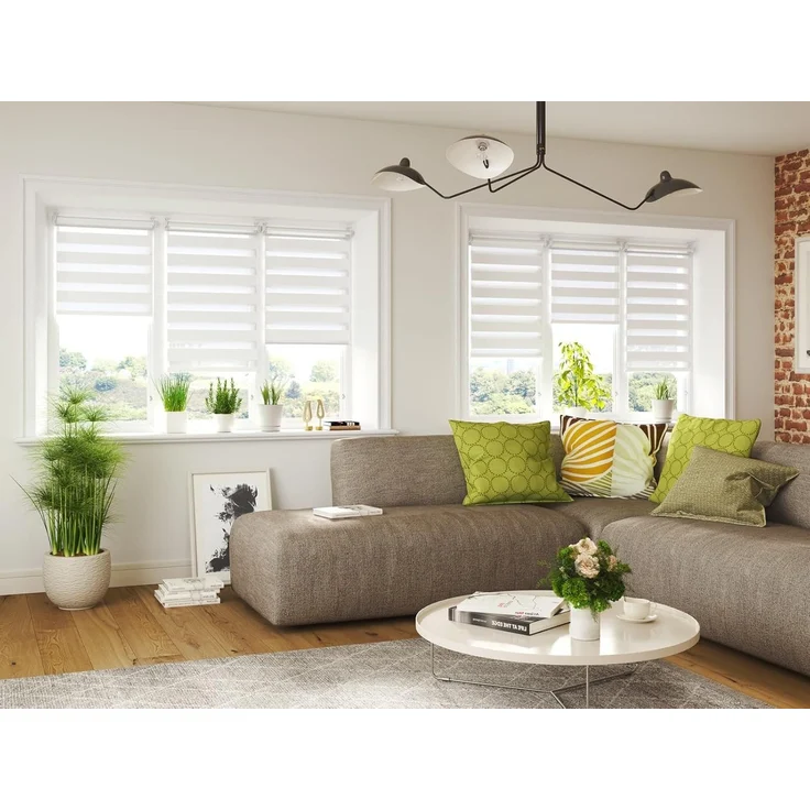 Doppelrollo Klemmfix ohne Bohren 85x210 cm Grau Duo Rollo Klemmrollo Sonnenschutzrollo Fensterrollo für Fenster & Türen Zebrarollo Seitenzugrollo – Bild 7