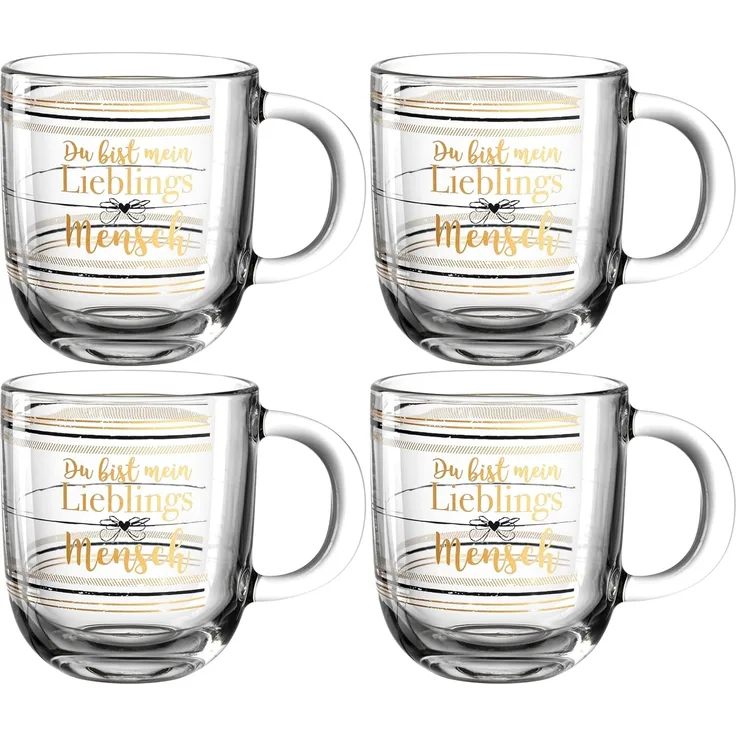 Leonardo EMOZIONE Tasse Lieblingsmensch 400ml 4er Set - A