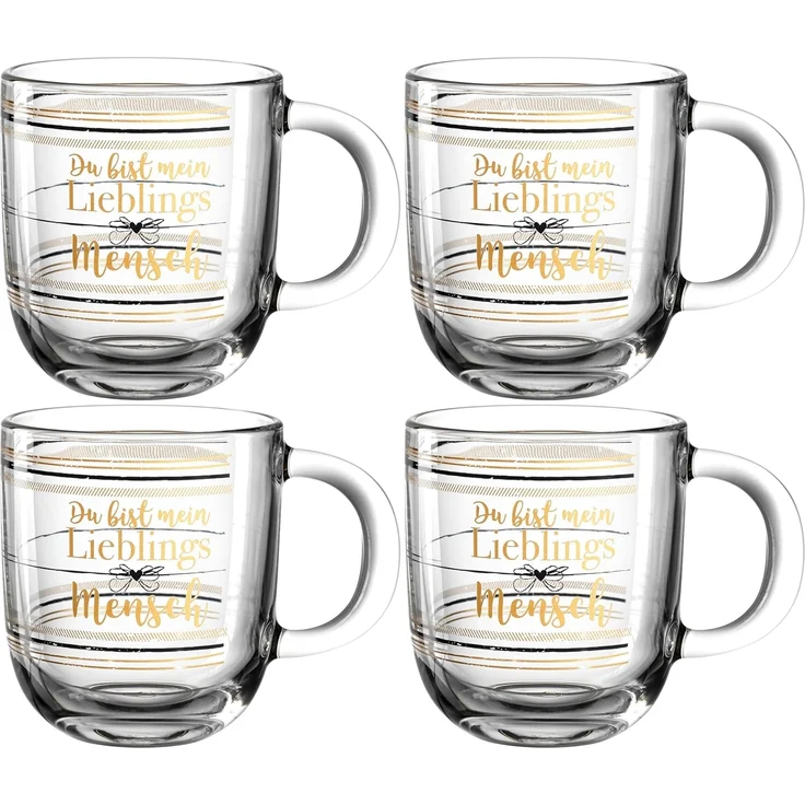 Leonardo EMOZIONE Tasse Lieblingsmensch 400ml 4er Set - A – Bild 1