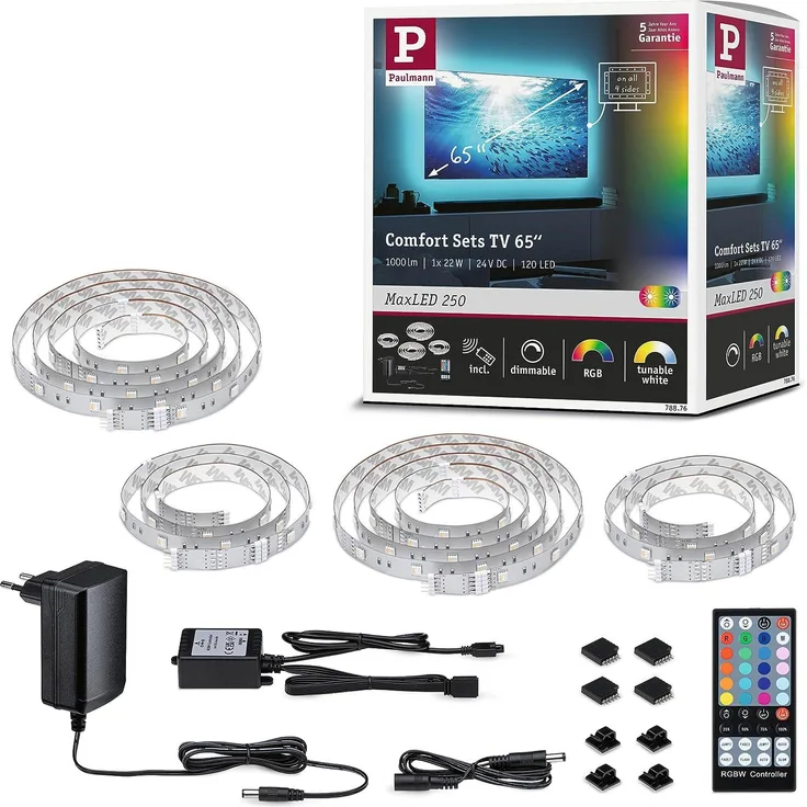 Paulmann 78876 MaxLED 250 LED Strip TV Comfort Basisset 65 Zoll 430cm