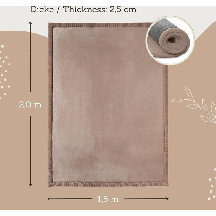 Hakuna Matte Kinderteppich mit Memory-Schaum, dicke & weiche Spielmatte 2,5 cm, Krabbelmatte, Höhe: 25 mm, Extra weich, Roll-_oder_faltbar, Hypoallergen, Schaumstoff – Bild 2