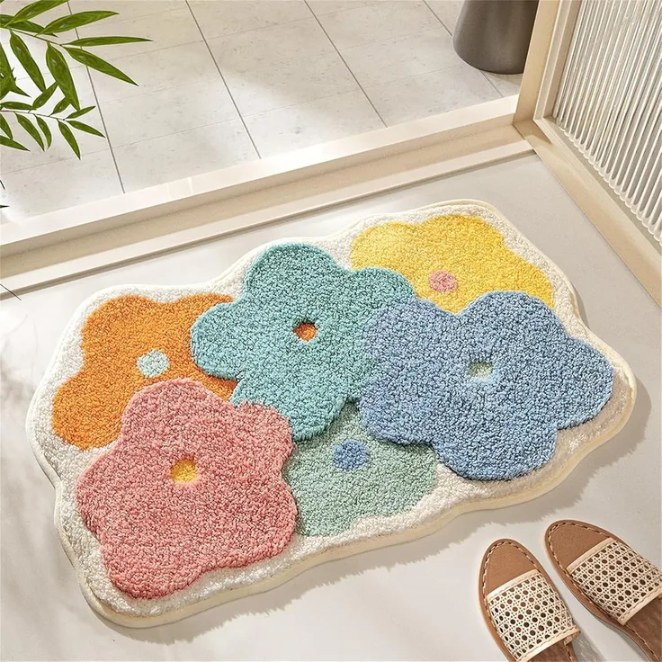 ABC Badteppich, 45 x 70 cm, rutschfest, aus flauschiger Mikrofaser, geeignet für Badezimmer und Küchen, Eingangsbereich, saugfähig, maschinenwaschbar