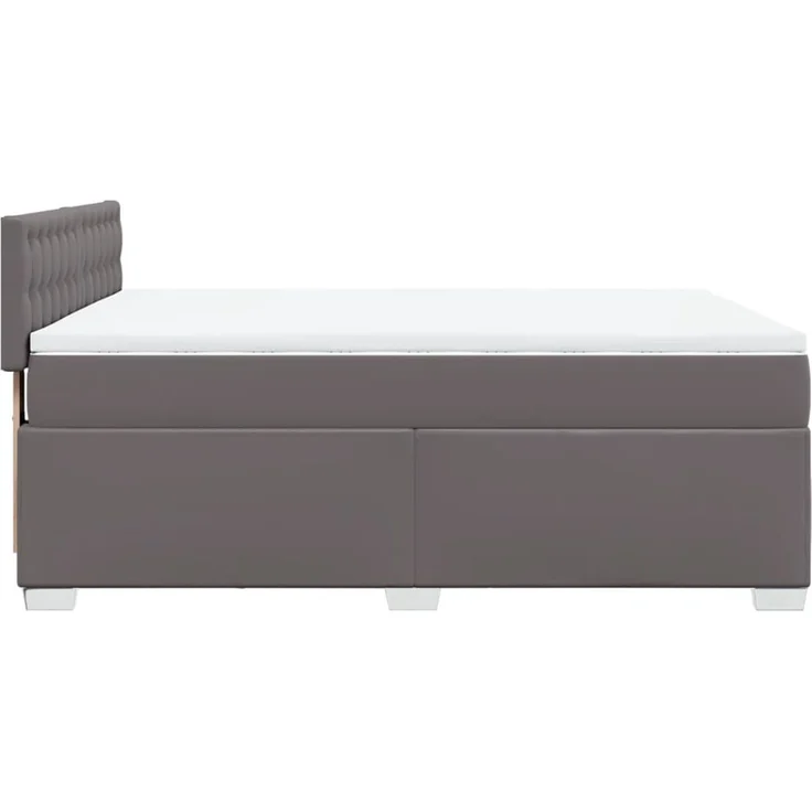 vidaXL Boxspringbett mit Matratze Grau 160x200 cm Kunstleder 3288430 – Bild 11