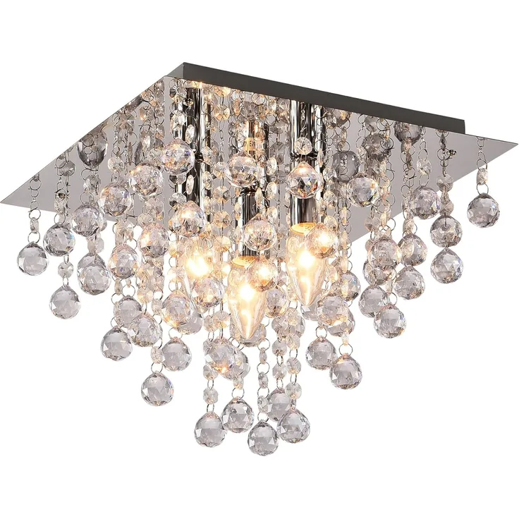 Kronleuchte CRIS 10145 Ø32CM Chrom pol, klar mit Besätzen