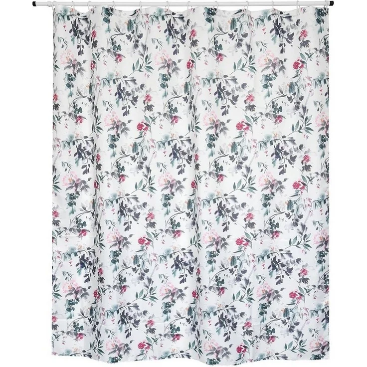 spirella Duschvorhang JINZO Breite 180 cm, Premium Textil-Duschvorhang, 100% Polyester, wasserabweisend, Anti-Schimmel-Effekt, waschbar 40°, frühlingshaftes Blütenzweige Motiv, Farbe bunt, Größe 180 x 200 cm – Bild 3
