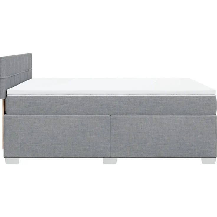 vidaXL Boxspringbett mit Matratze Hellgrau 140x190 cm Stoff 3288183 – Bild 11