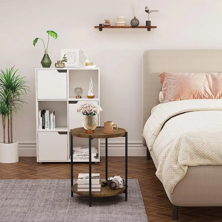 Woltu Beistelltisch (1-St), mit 2 Ablagen Abnehmbarer Tischplatte aus MDF – Bild 3