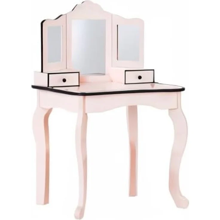 Fantasy Fields Kinder Holz Schminktisch mit Spiegel und Hocker Rosa/Schwarz TD-13028P – Bild 10
