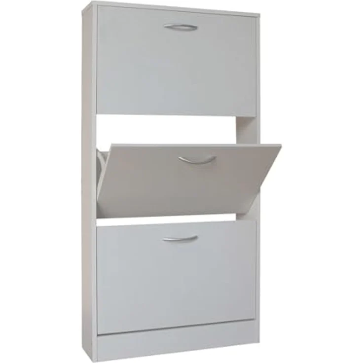 HTI-Living Schuhkipper Schuhschrank Thekla Weiß (Stück, 1 St, 1 Schuhschrank), Schuhkipper mit 3 Fächern – Bild 2