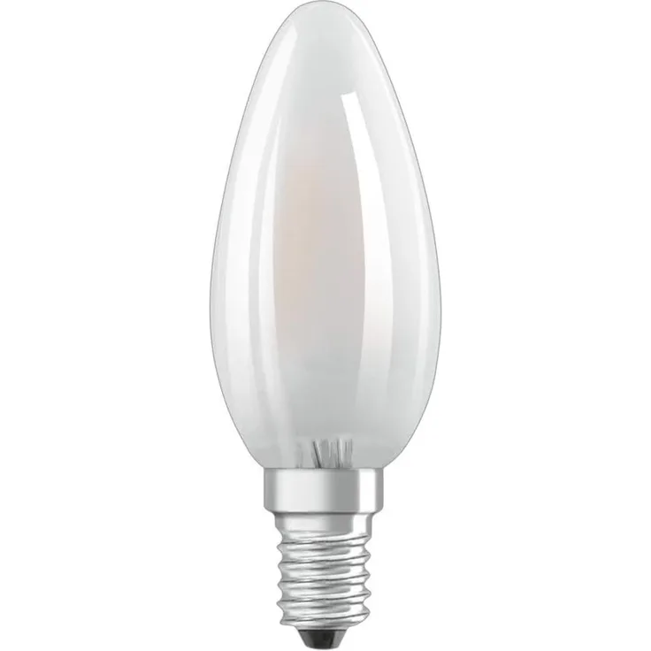 OSRAM Filament LED Lampe mit E14 Sockel, Kaltweiss (4000K), Kerzenform, 4W, Ersatz für 40W-Glühbirne, matt, LED Retrofit CLASSIC B, 10er-Pack