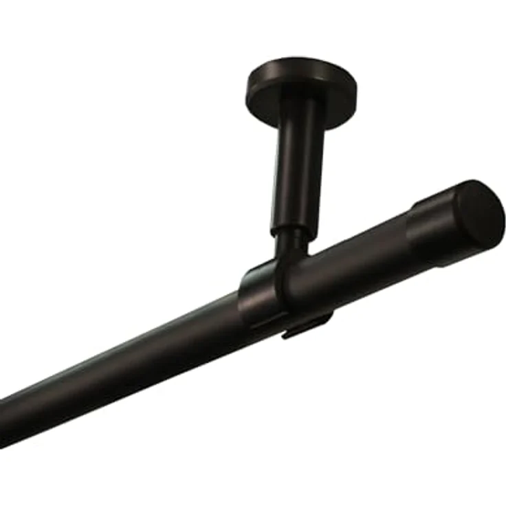 iso-design Gardinenstange Set zur Montage an der Decke mit 20 mm Durchmesser 1-läufig, Ø 20 mm, 1-läufig, Deckenmontage, geschraubt, Aluminium, Variabler Deckenabstand – Bild 2