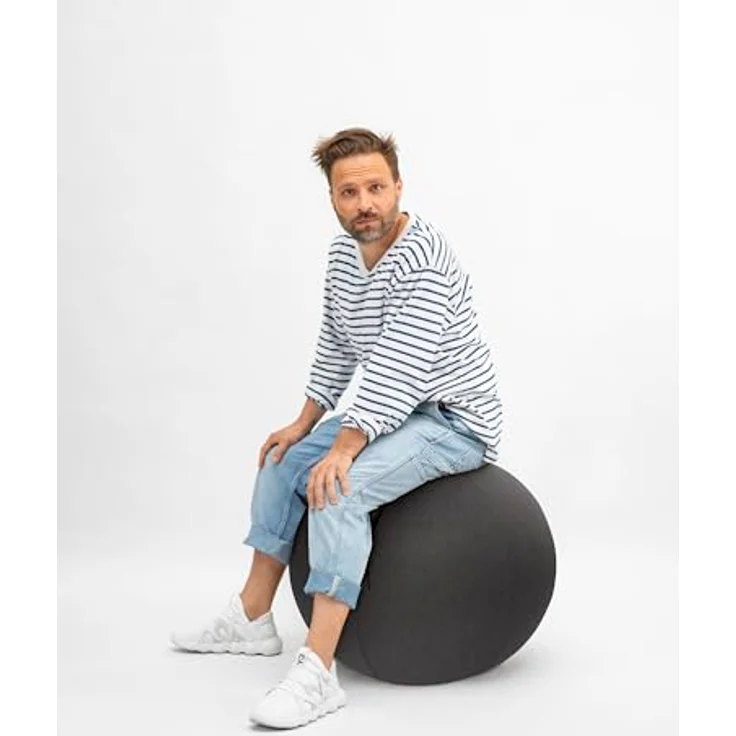 Sitting Ball Hocker Felt 150 l, Outdoor-Sitzsack in Anthrazit mit EPS-Perlen-Füllung und waschbarem Bezug – Bild 5