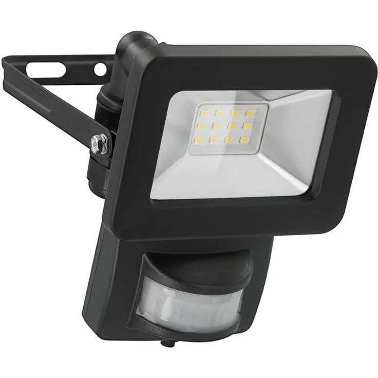 goobay 53877 LED Strahler Bewegungsmelder Außen 10W / PIR Sensor Außenstrahler IP44 / Neutralweißes Licht 850 lm/LED Scheinwerfer Fluter Wandmontage/Gartenstrahler/Schwarz
