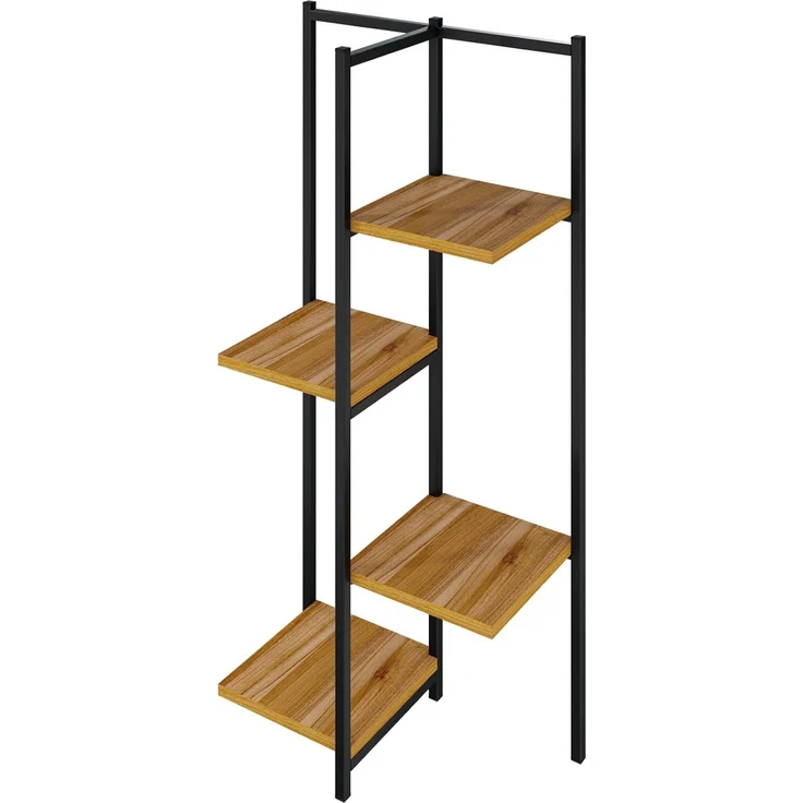 LEVIRA – Robinia Pflanzenständer – 48,2 × 100 cm – Schwarz/Nussbaum Tróia – Bild 1