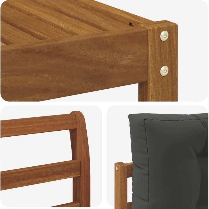 vidaXL Outdoor-Sofagarnitur 4 stk. 4-Sitzer Natur und Anthrazit 3367405 – Bild 5