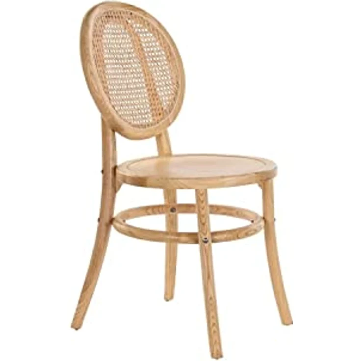 DKD Home Decor Esszimmerstuhl der Marke, braun, Rattan und Ulme (43 x 43 x 89 cm) – Bild 2