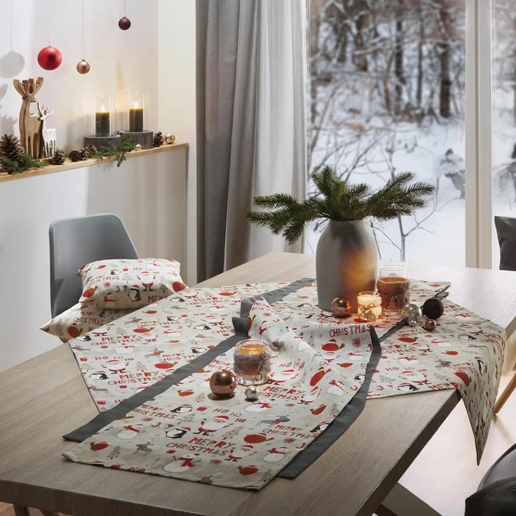 Erwin Müller Tischdecke Tischläufer "Merry Christmas", Motiv – Bild 3