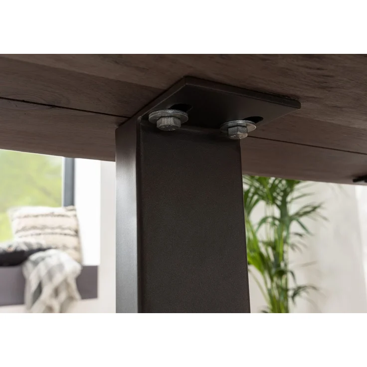 Baumtisch Akazie 220x100x76 grau Beine anthrazit matt FREEFORM 3 – Bild 5