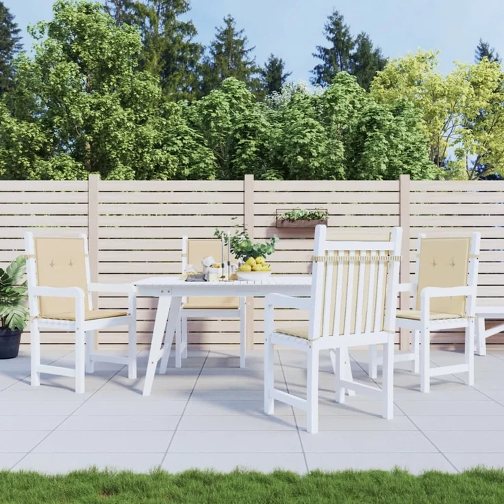vidaXL Gartenstuhlauflagen für Niedriglehner 4 Stk. Beige 100x50x3 cm 47565 – Bild 1