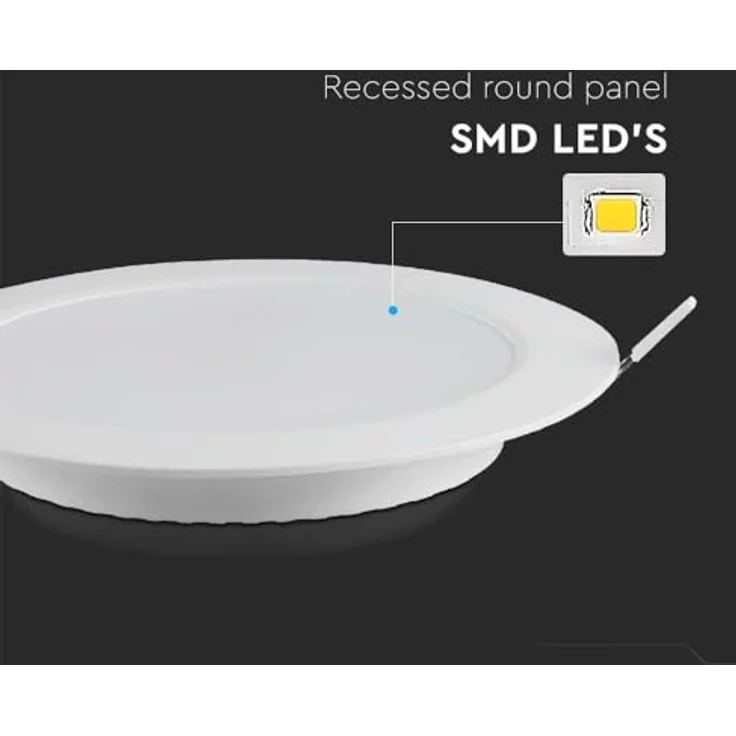 V-TAC LED-Mini-Paneele, hintergrundbeleuchtet, Einbauserie, IP20, 3W, 330 Lumen, 6500K, weiß – Bild 5