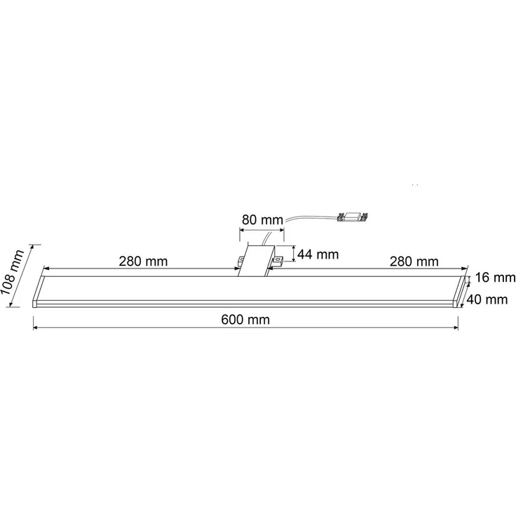 SEBSON Spiegelleuchte LED Spiegellampe Bad 60cm IP44 12W 900lm 4000K 230V 600 x 108 x 44 mm, LED integriert, neutralweiß, Aufbauleuchte + Klemmleuchte, 110° Abstrahlwinkel, einfach Montage – Bild 3