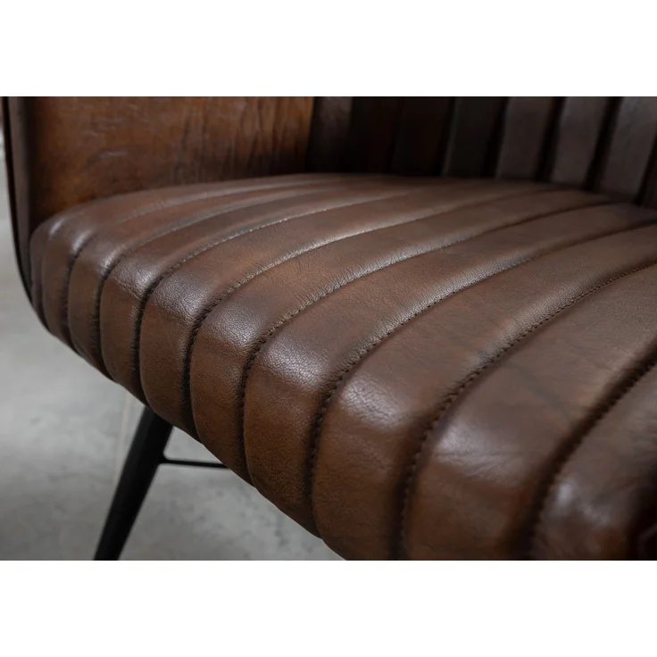 Stuhl Echtleder 54x61x76 braun IRON LABEL #11 – Bild 5