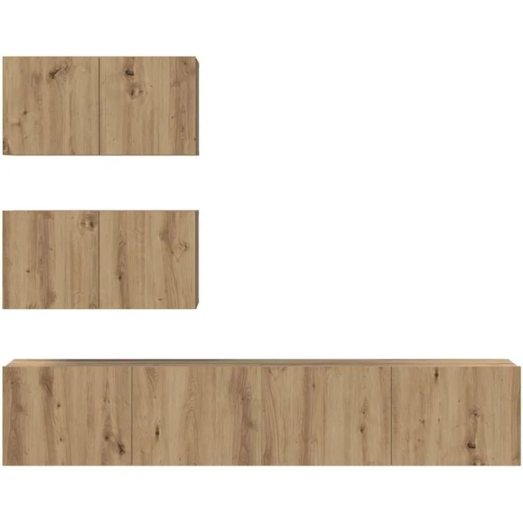 vidaXL TV-Schrankset Wandmontiert 4 pcs Artisan-Eiche Holzwerkstoff 3393395 – Bild 6