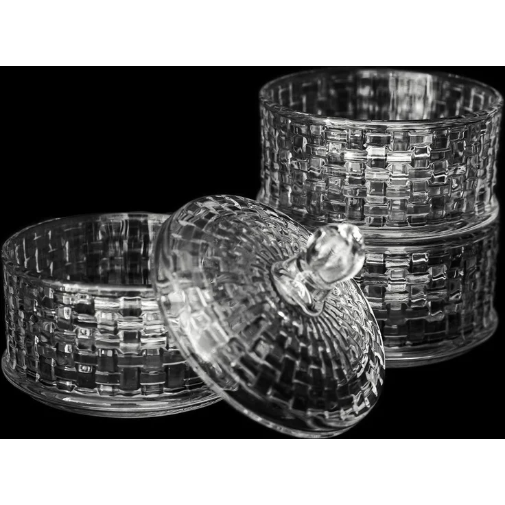 Bonboniere-Set 3-teilig mit Deckel aus hochwertigem Glas - stapelbar & stilvoll – Bild 5