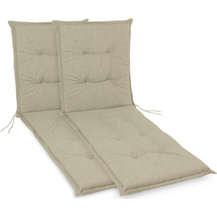 sunnypillow Liegenauflage Polsterauflagen für Gartenliege 190 x 60 x 9cm, 2 Stück Cremefarben UV-Lichtecht – Bild 5
