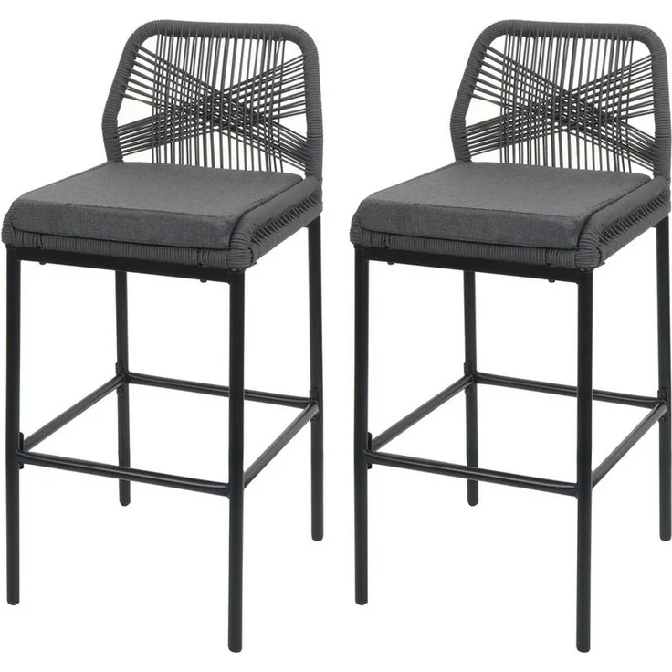 MCW Barhocker MCW-O21-M (2 St), Inkl. Sitzkissen, Stoffqualität 180 g/m, Verstellbare Fußbodenschoner