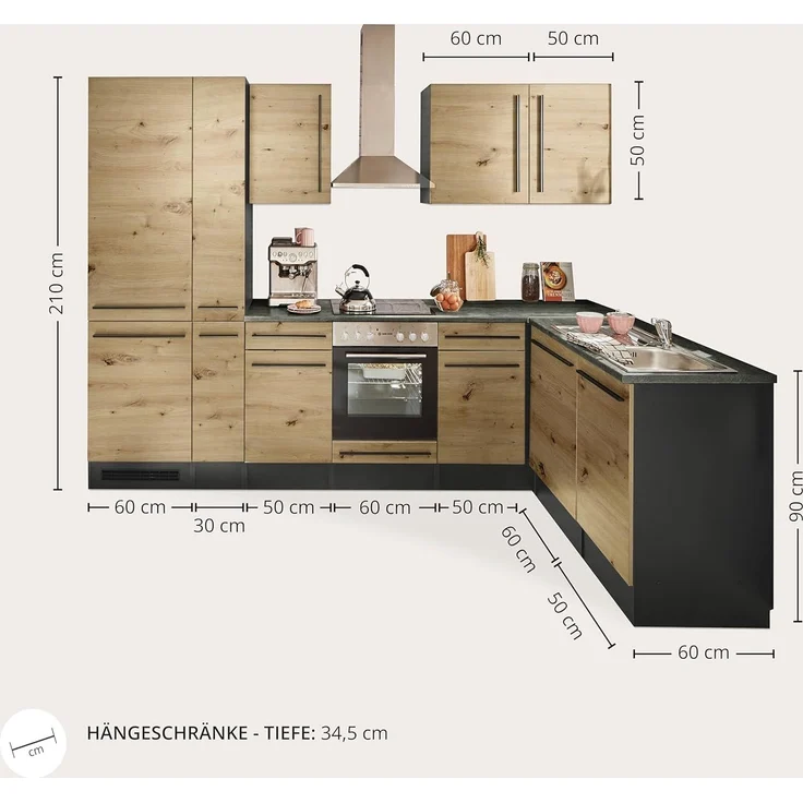 BASIC by Balculina Winkelküche Jazz, Stellbreite 310x175 cm, wahlweise mit E-Geräten – Bild 2