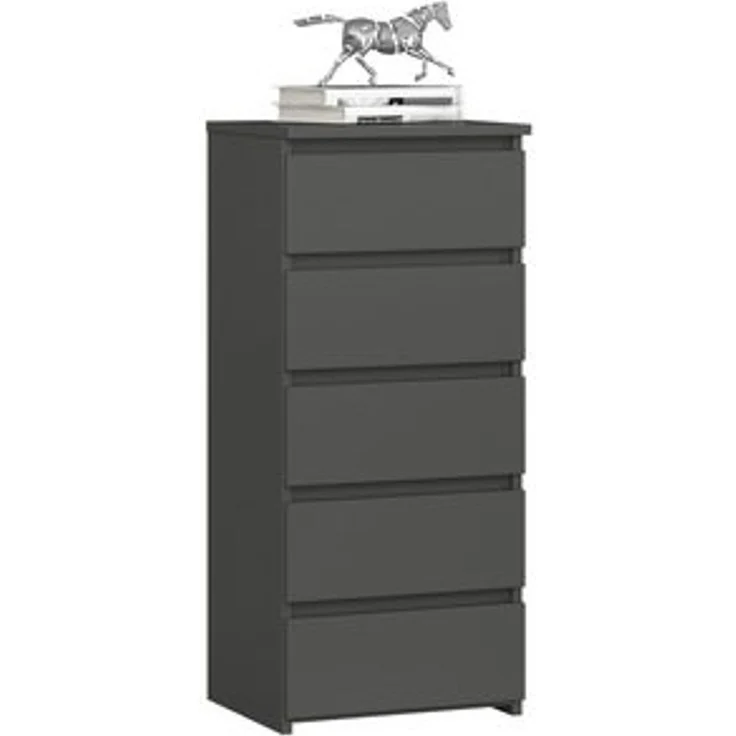 Home Collective Kommode 40 cm breit Holz Highboard Sideboard für Flur Schlafzimmer Wohnzimmer (Mehrzweckschrank Schrank schmal Kommode Schlafzimmer mit Schubladen), Kinderzimmer Organizer, 92 cm hoch mit 5 Schubladen graphit – Bild 6
